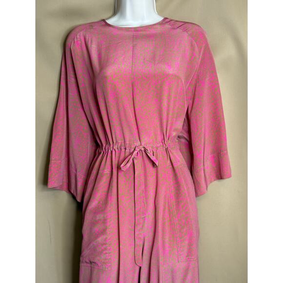 No 6 Store Tan with Hot Pink Dots Ida Jumpsuit 1 Small - Picture 10 of 15
